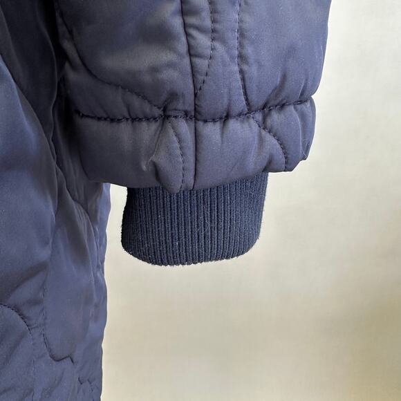 Banana Republic Water-resistant Quilted Long Coat in Navy Size Medium - Picture 12 of 15